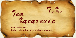 Tea Kačarević vizit kartica
